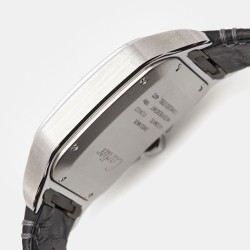 Pre Owned Cartier Silver Stainless Steel Alligator Leather Santos 4072 Men's Wristwatch 39.8 mm