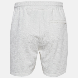 Casablanca White Embossed Terry Cotton Shorts L