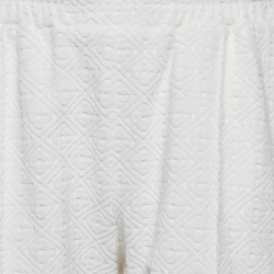 Casablanca White Embossed Terry Cotton Shorts L
