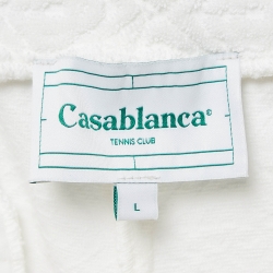 Casablanca White Embossed Terry Cotton Shorts L