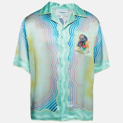 Casablanca Multicolor Masao San Print Silk Shirt L