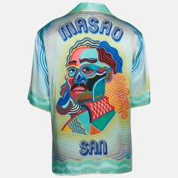 Casablanca Multicolor Masao San Print Silk Shirt L