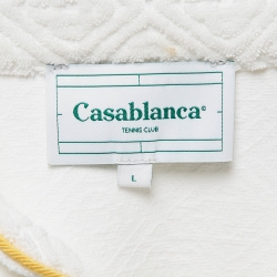 Casablanca White Logo Embossed Terry Cuban Shirt L