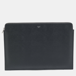 Pre Owned Celine Dark Grey Leather Document Holder