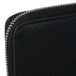 Pre Owned Celine Black Leather Medium Zipped Around Wallet