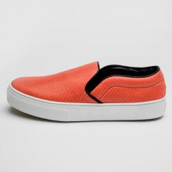 Pre Owned Celine Orange Python Skate Shoes Size 38