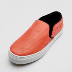 Pre Owned Celine Orange Python Skate Shoes Size 38