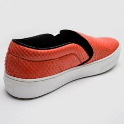 Pre Owned Celine Orange Python Skate Shoes Size 38