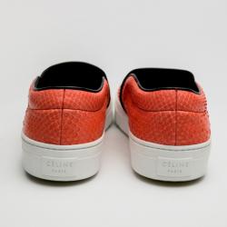 Pre Owned Celine Orange Python Skate Shoes Size 38