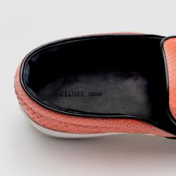 Pre Owned Celine Orange Python Skate Shoes Size 38