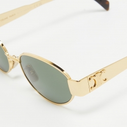 Celine Gold/Green CL40235U Triomphe Oval Sunglasses