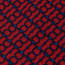 Celine Red & Navy Blue Chain Printed Silk Classic Tie