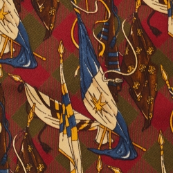 Celine Vintage Multicolor Flag Print Silk Tie