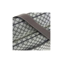 Celine Black/Gray Macadam Canvas and Leather Vintage Messenger Bag