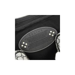 Celine Black/Gray Macadam Canvas and Leather Vintage Messenger Bag