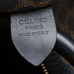 Celine Black/Dark Brown Macadam Canvas and Leather Weekender Bag