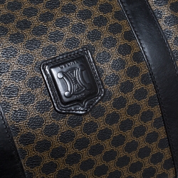Celine Black/Dark Brown Macadam Canvas and Leather Weekender Bag