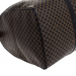 Celine Black/Dark Brown Macadam Canvas and Leather Weekender Bag