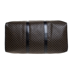 Celine Black/Dark Brown Macadam Canvas and Leather Weekender Bag