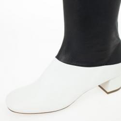 Pre Owned Celine Two Tone Leather Over The Knee Boots Size 38