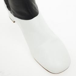 Pre Owned Celine Two Tone Leather Over The Knee Boots Size 38