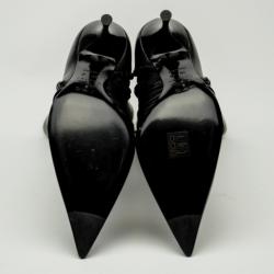 Pre Owned Celine Black Leather Knee Length Boots Size 39