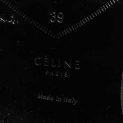 Celine Black/Gold Leather and Metal Plate Phoebe Philo Lace Up Derby Size 39