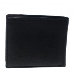 Pre Owned Cerruti 1881 Black/Brown Leather Cerrutis Bifold Wallet