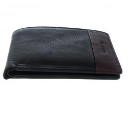 Pre Owned Cerruti 1881 Black/Brown Leather Cerrutis Bifold Wallet