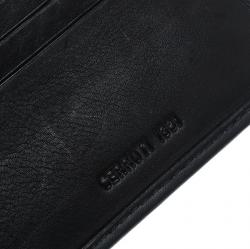 Pre Owned Cerruti 1881 Black/Brown Leather Cerrutis Bifold Wallet