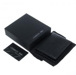 Cerruti 1881 Black Leather Derby Bifold Wallet