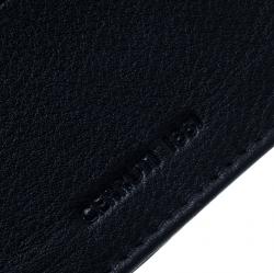 Pre Owned Cerruti 1881 Navy Blue/Grey Leather Ripon Card Case
