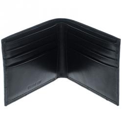 Pre Owned Cerruti 1881 Black Ostrich Embossed Leather Mayfair Bifold Wallet