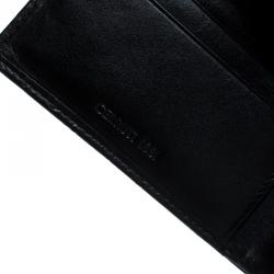 Pre Owned Cerruti 1881 Black Ostrich Embossed Leather Mayfair Bifold Wallet