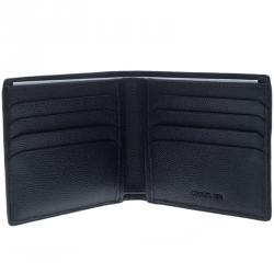 Cerruti 1881 Navy Blue Leather Baku Bifold Wallet