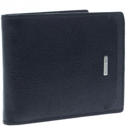 Cerruti 1881 Navy Blue Leather Baku Bifold Wallet