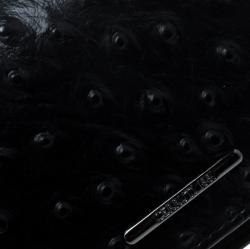 Pre Owned Cerruti 1881 Black Ostrich Embossed Leather Mayfair Card Case