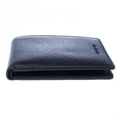 Cerruti 1881 Dark Blue Leather Derby Bifold Wallet