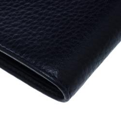 Cerruti 1881 Dark Blue Leather Derby Bifold Wallet