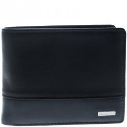 Pre Owned Cerruti 1881 Black/Grey Leather York B Bifold Wallet