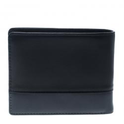 Pre Owned Cerruti 1881 Black/Grey Leather York B Bifold Wallet