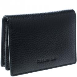 Pre Owned Cerruti 1881 Black Leather Derby Card Case