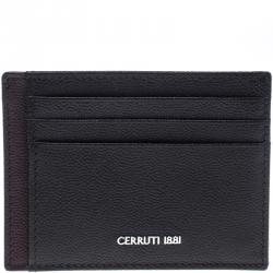 Cerruti 1881 Brown Burgundy Leather Hartford Card Holder Cerruti