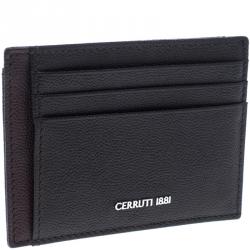 Pre Owned Cerruti 1881 Brown/Burgundy Leather Hartford Card Holder