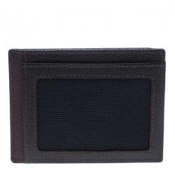 Pre Owned Cerruti 1881 Brown/Burgundy Leather Hartford Card Holder