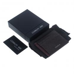 Pre Owned Cerruti 1881 Brown/Burgundy Leather Hartford Card Holder