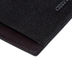 Pre Owned Cerruti 1881 Brown/Burgundy Leather Hartford Card Holder