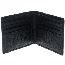 Pre Owned Cerruti 1881 Black Leather Derby Bifold Wallet