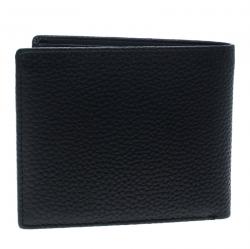 Pre Owned Cerruti 1881 Black Leather Derby Bifold Wallet