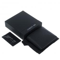 Pre Owned Cerruti 1881 Black Leather Derby Bifold Wallet